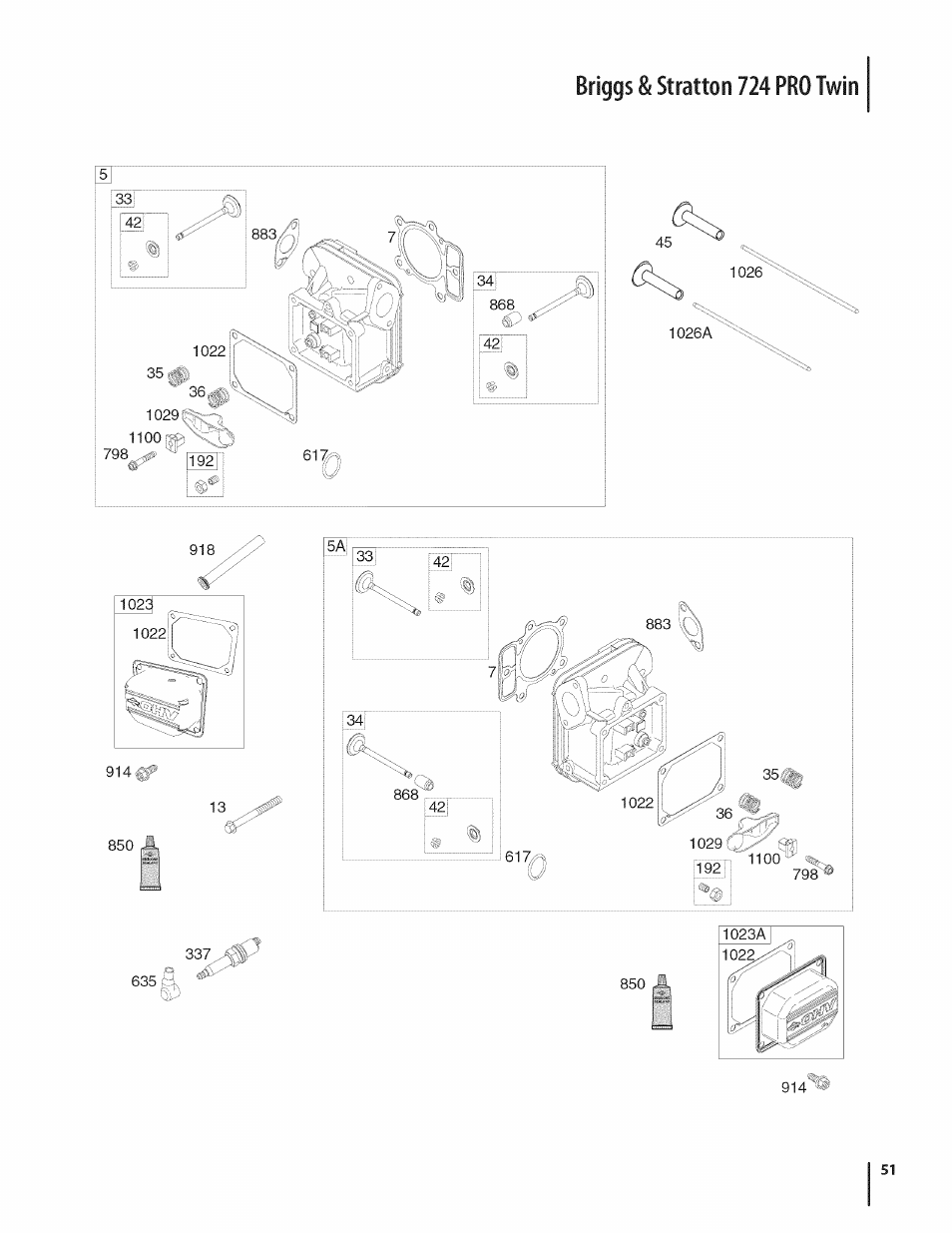 Briggs & stratton 724 pro twin | Craftsman 247.28980 User Manual | Page 51 / 100