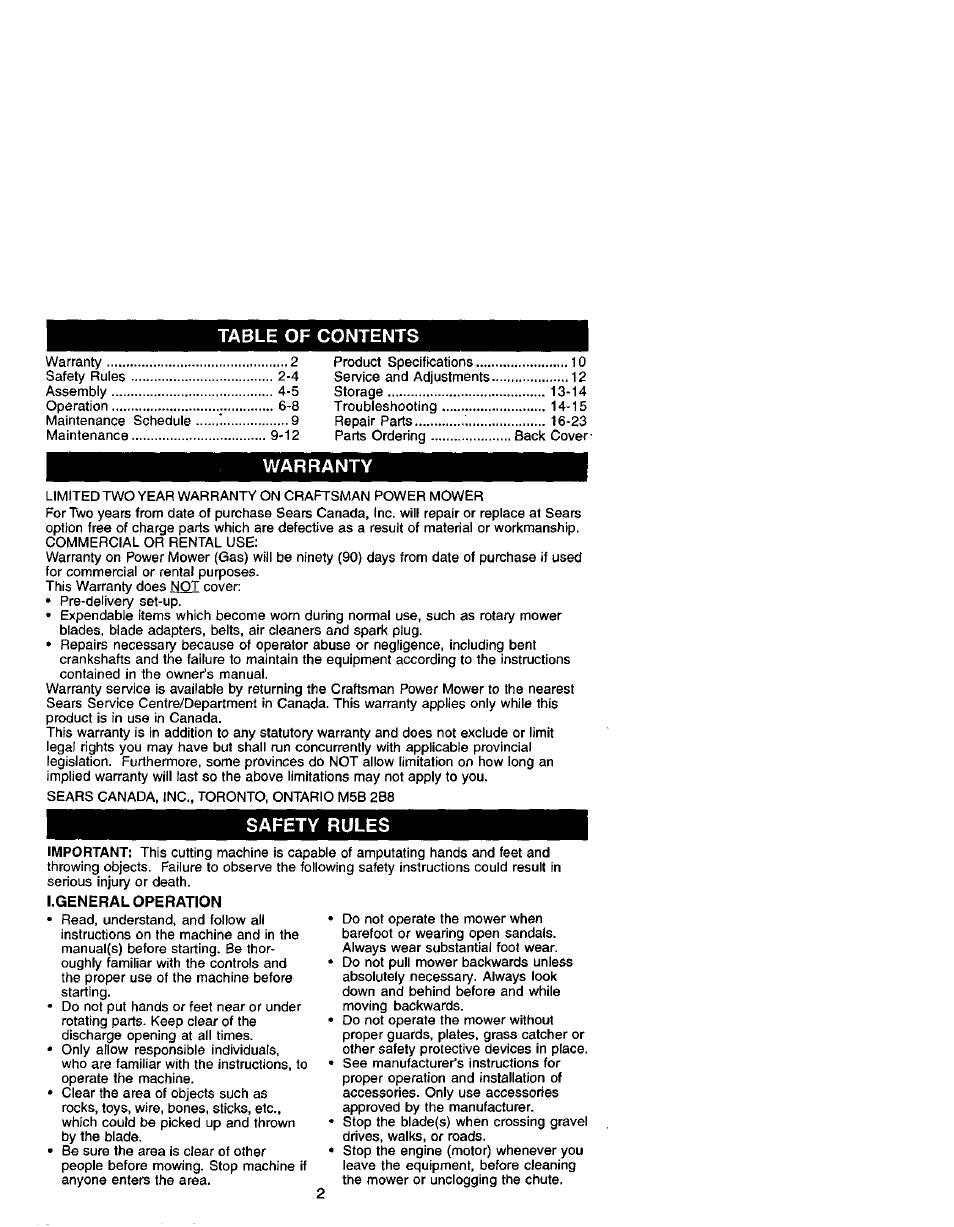 Craftsman 944.361530 User Manual | Page 2 / 24