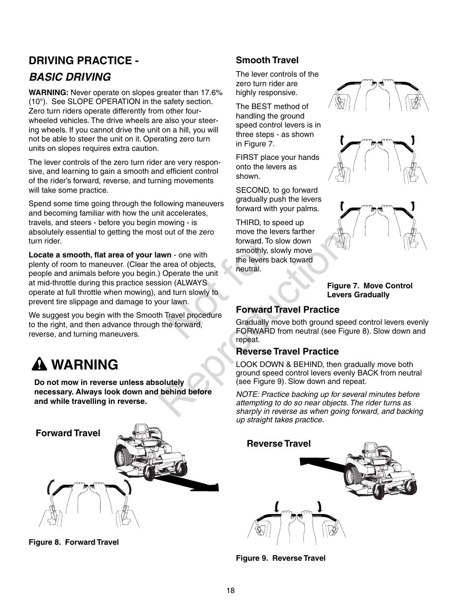 Not for reproduction, Warning | Craftsman 107.28993 User Manual | Page 18 / 112