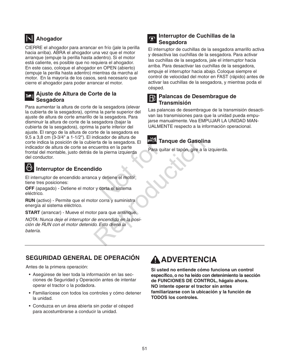 Not for reproduction | Craftsman 107.28993 User Manual | Page 51 / 112