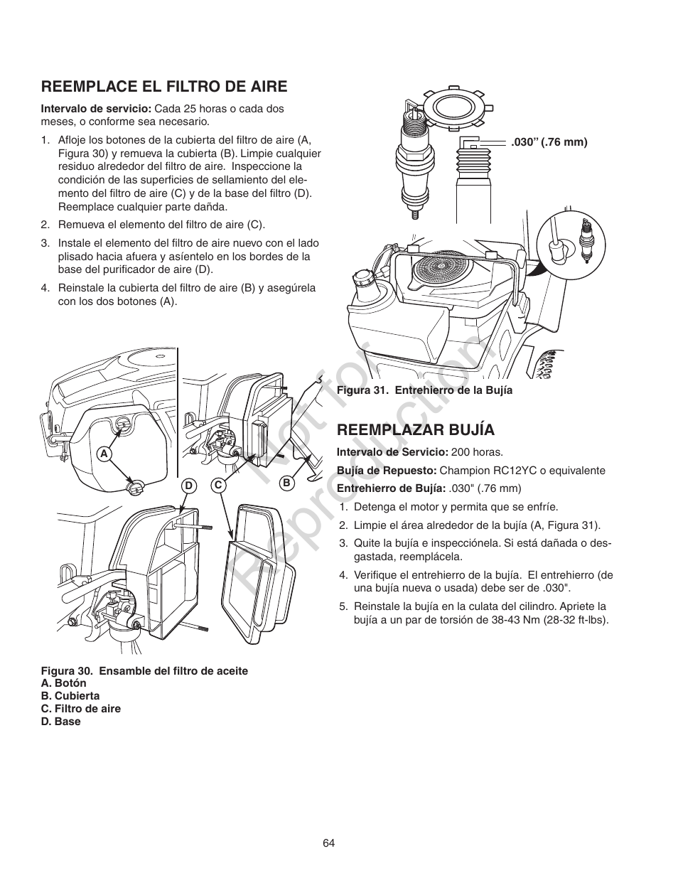 Not for reproduction | Craftsman 107.28993 User Manual | Page 64 / 112