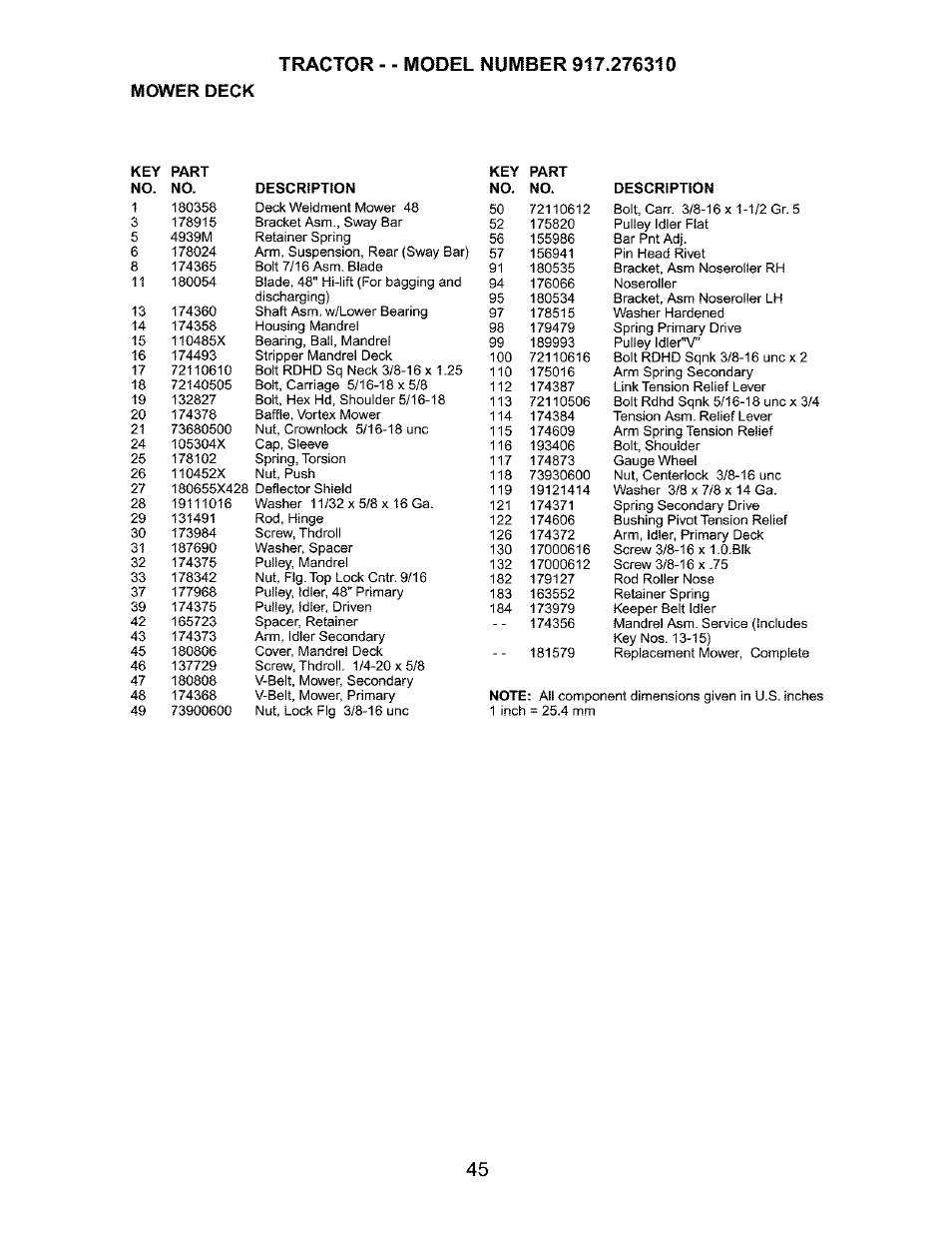 Craftsman 917.276310 User Manual | Page 45 / 56