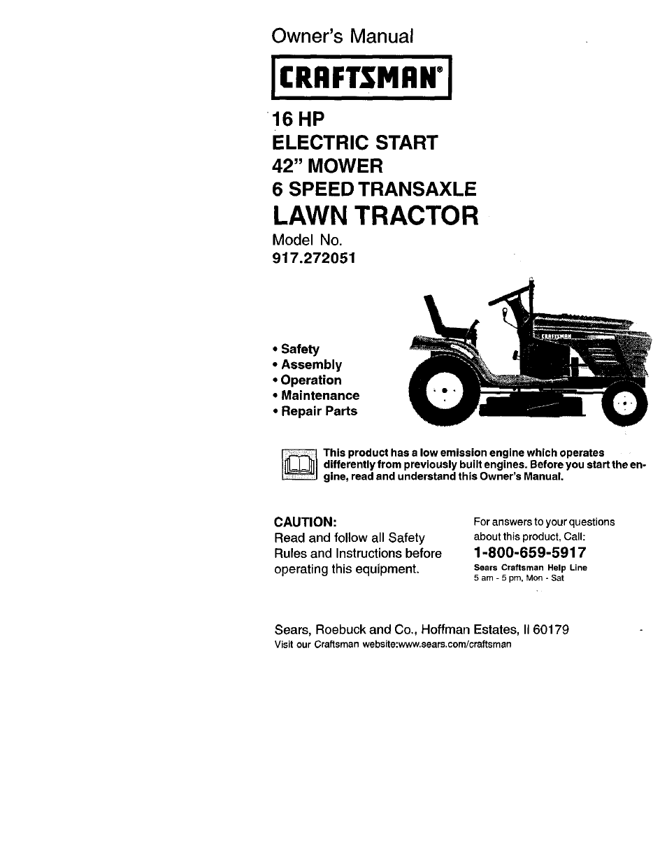 Craftsman 917.272051 User Manual | 60 pages