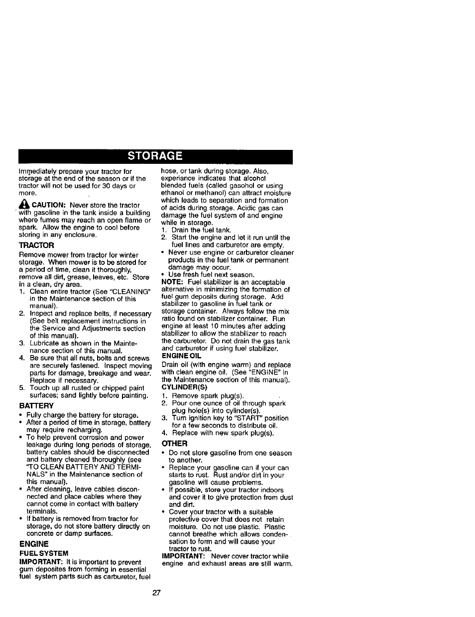 Storage | Craftsman 917.272051 User Manual | Page 27 / 60