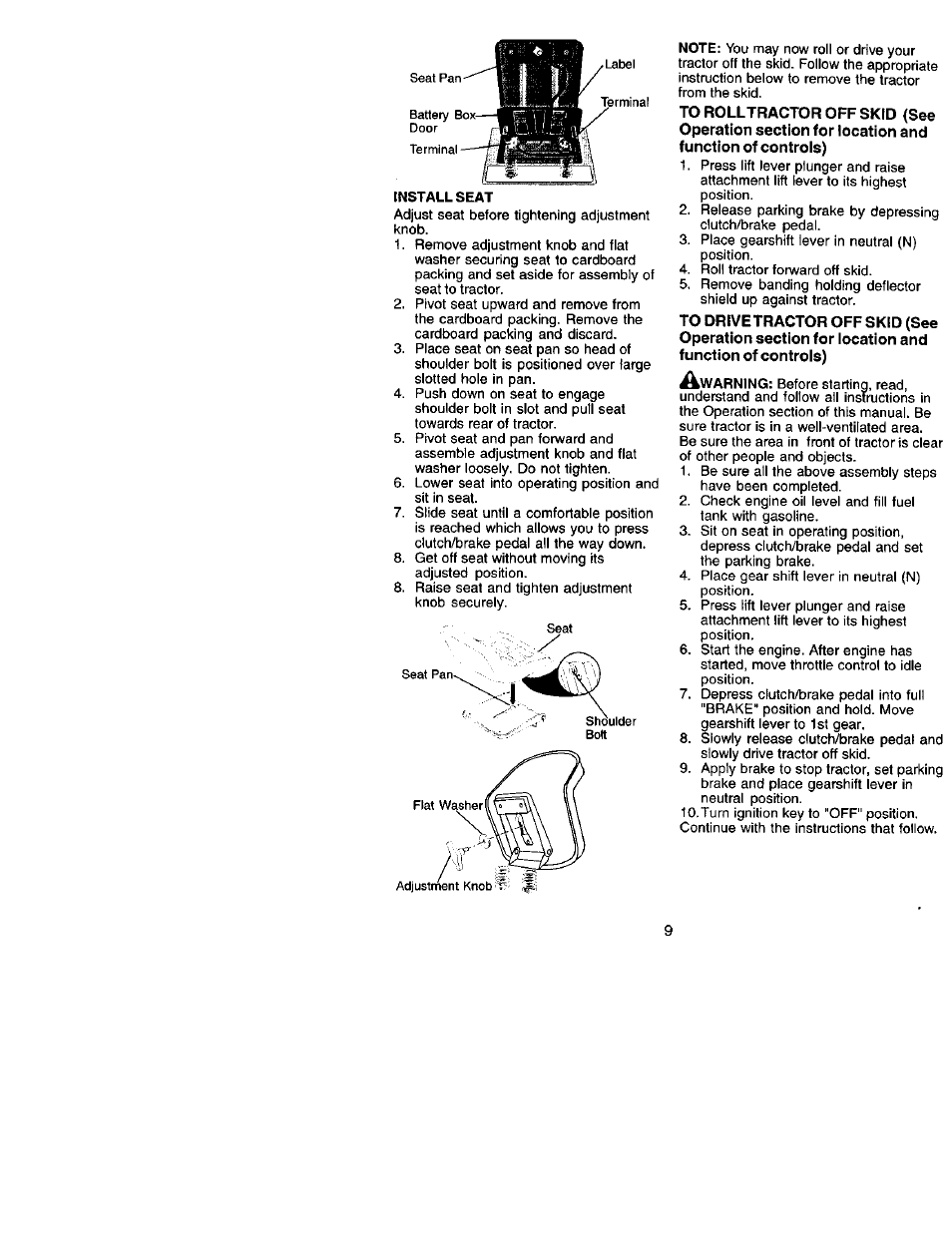 Installseat | Craftsman 917.272051 User Manual | Page 9 / 60