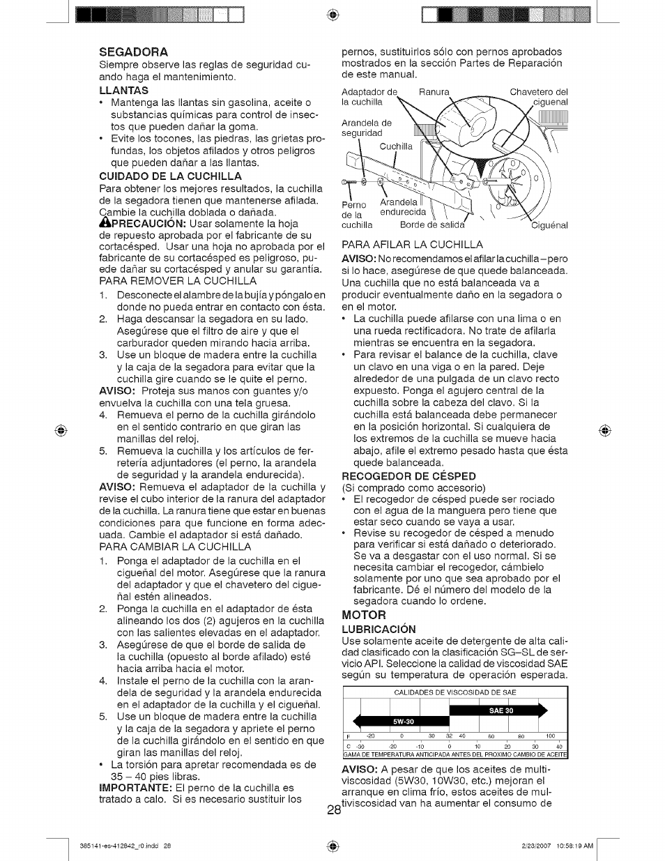 Segadora | Craftsman 917.385141 User Manual | Page 28 / 40