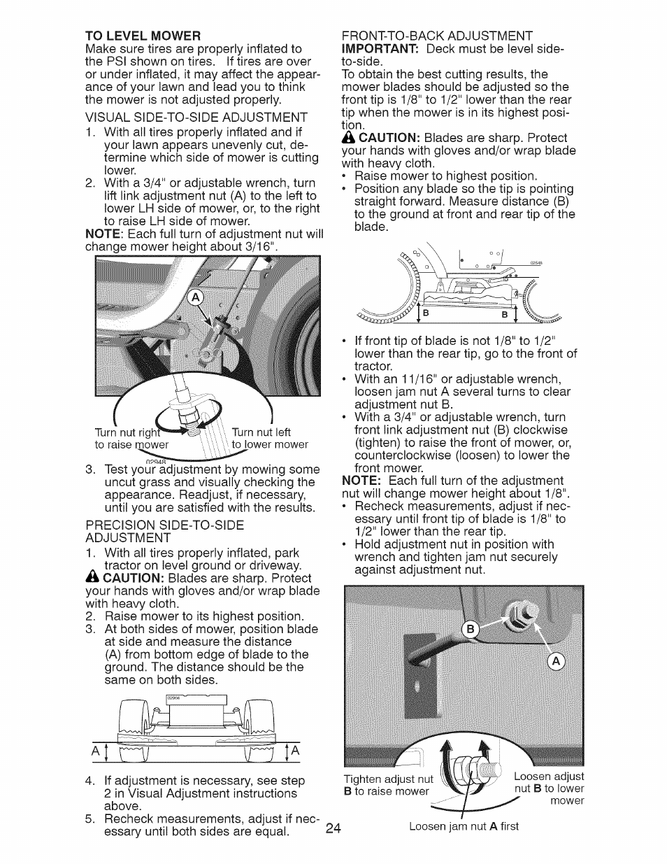 To level mower | Craftsman 917.28927 User Manual | Page 24 / 68