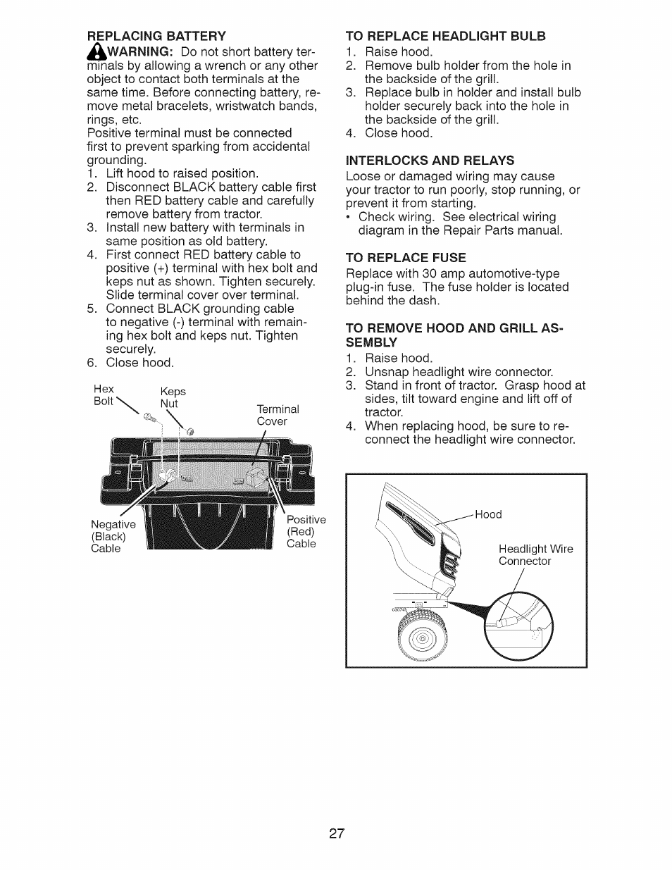 Replacing battery | Craftsman 917.28927 User Manual | Page 27 / 68