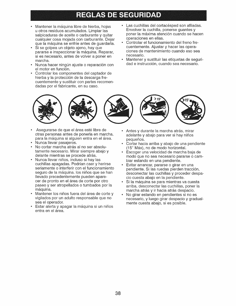 Reglas de seguridad | Craftsman 917.28927 User Manual | Page 38 / 68