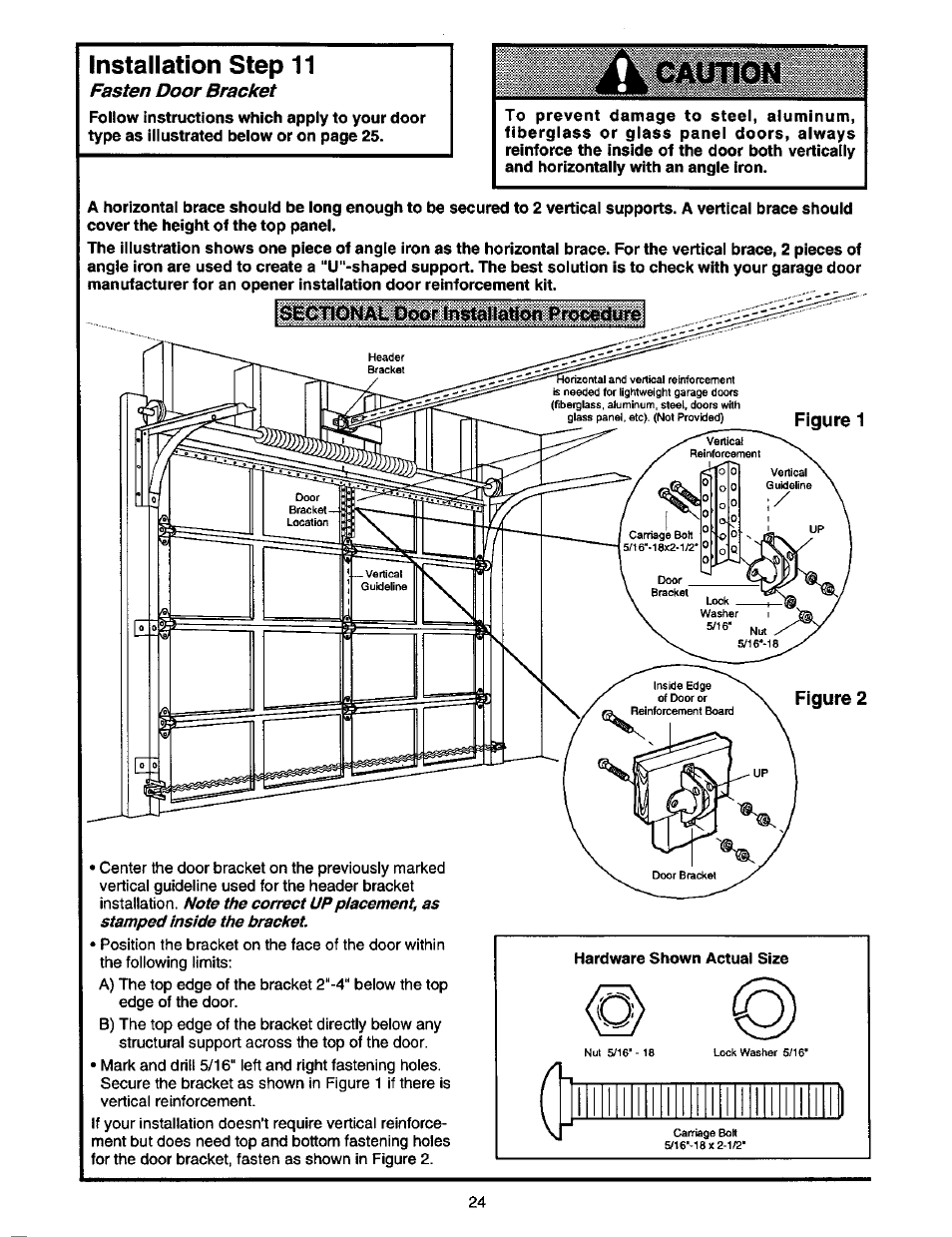 Installation step 11 | Craftsman 1/2 HP GARAGE DOOR OPENER 139.53978SRT User Manual | Page 24 / 40