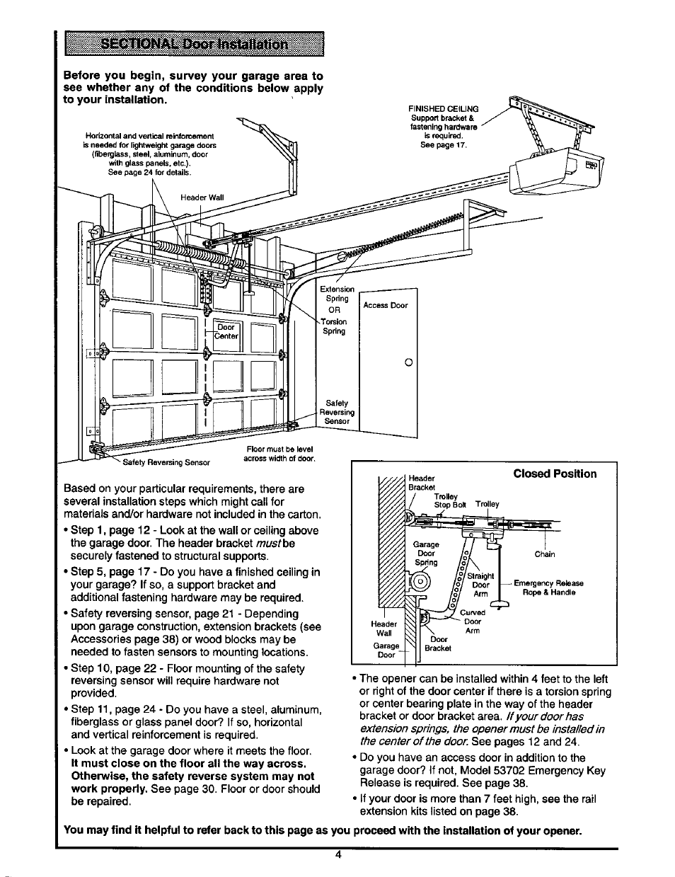 M ustbe | Craftsman 1/2 HP GARAGE DOOR OPENER 139.53978SRT User Manual | Page 4 / 40