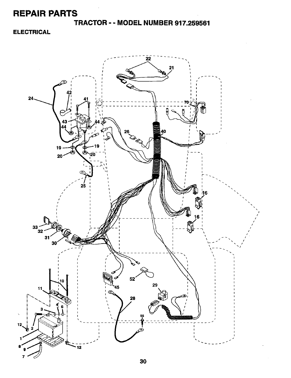 Repair parts | Craftsman 917.259561 User Manual | Page 30 / 56
