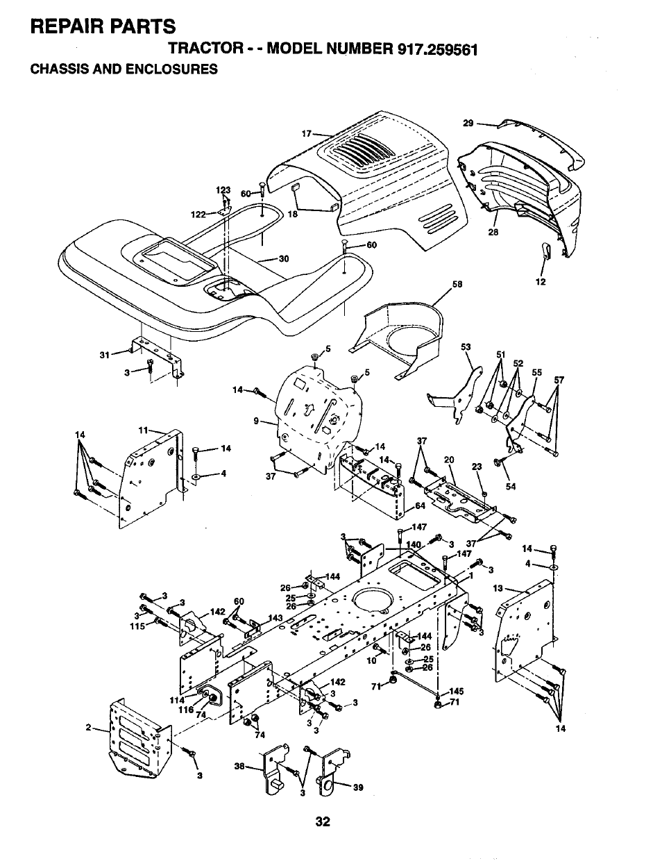 Repair parts | Craftsman 917.259561 User Manual | Page 32 / 56
