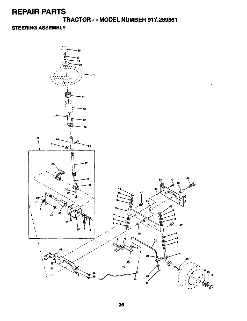 Repair parts | Craftsman 917.259561 User Manual | Page 36 / 56