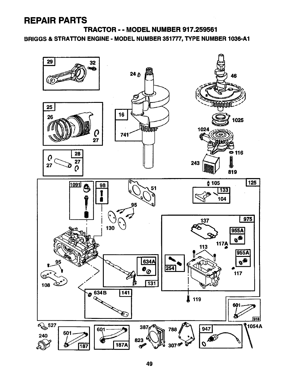 Repair parts | Craftsman 917.259561 User Manual | Page 49 / 56