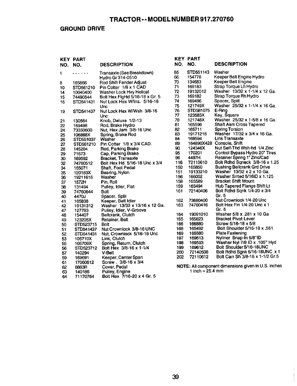 Ground drive | Craftsman 917.270760 User Manual | Page 39 / 60