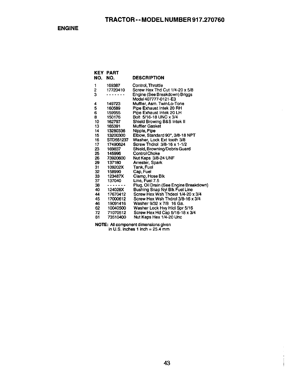 Engine | Craftsman 917.270760 User Manual | Page 43 / 60