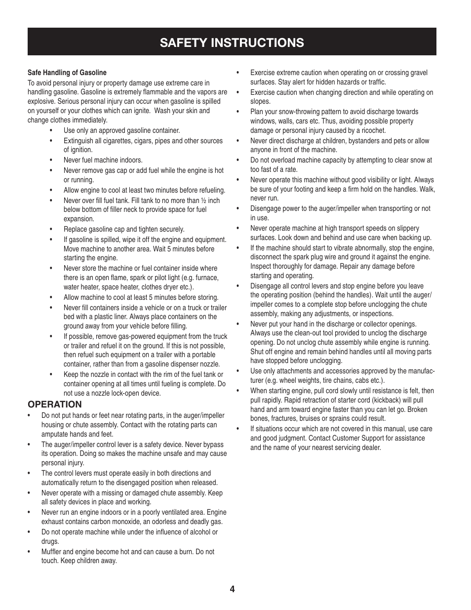 Safety instructions | Craftsman 247.88845 User Manual | Page 4 / 64