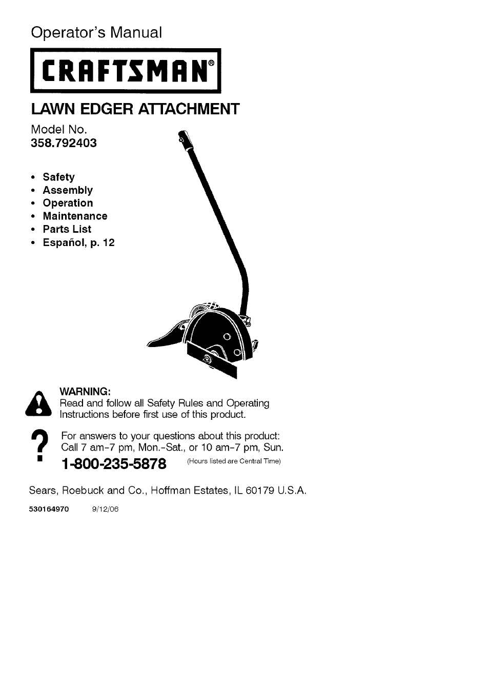 Craftsman 358.792403 User Manual | 21 pages