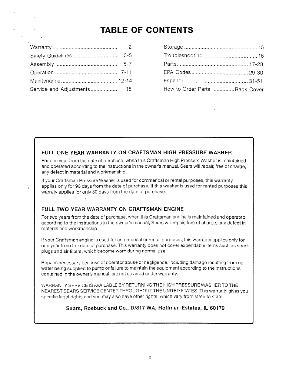 Craftsman 919.769020 User Manual | Page 2 / 30
