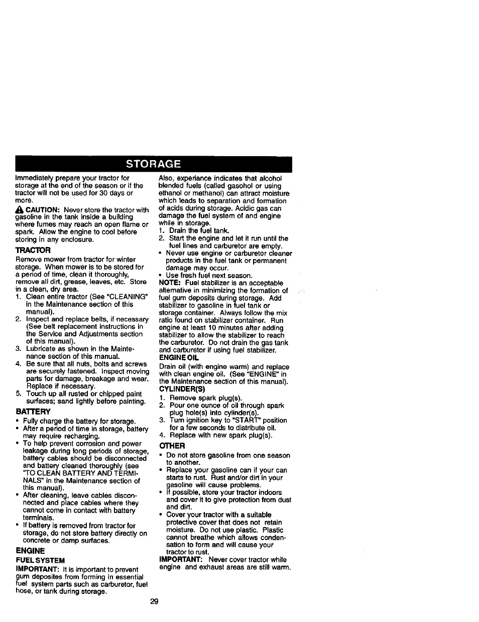 Storage | Craftsman 917.271820 User Manual | Page 29 / 60