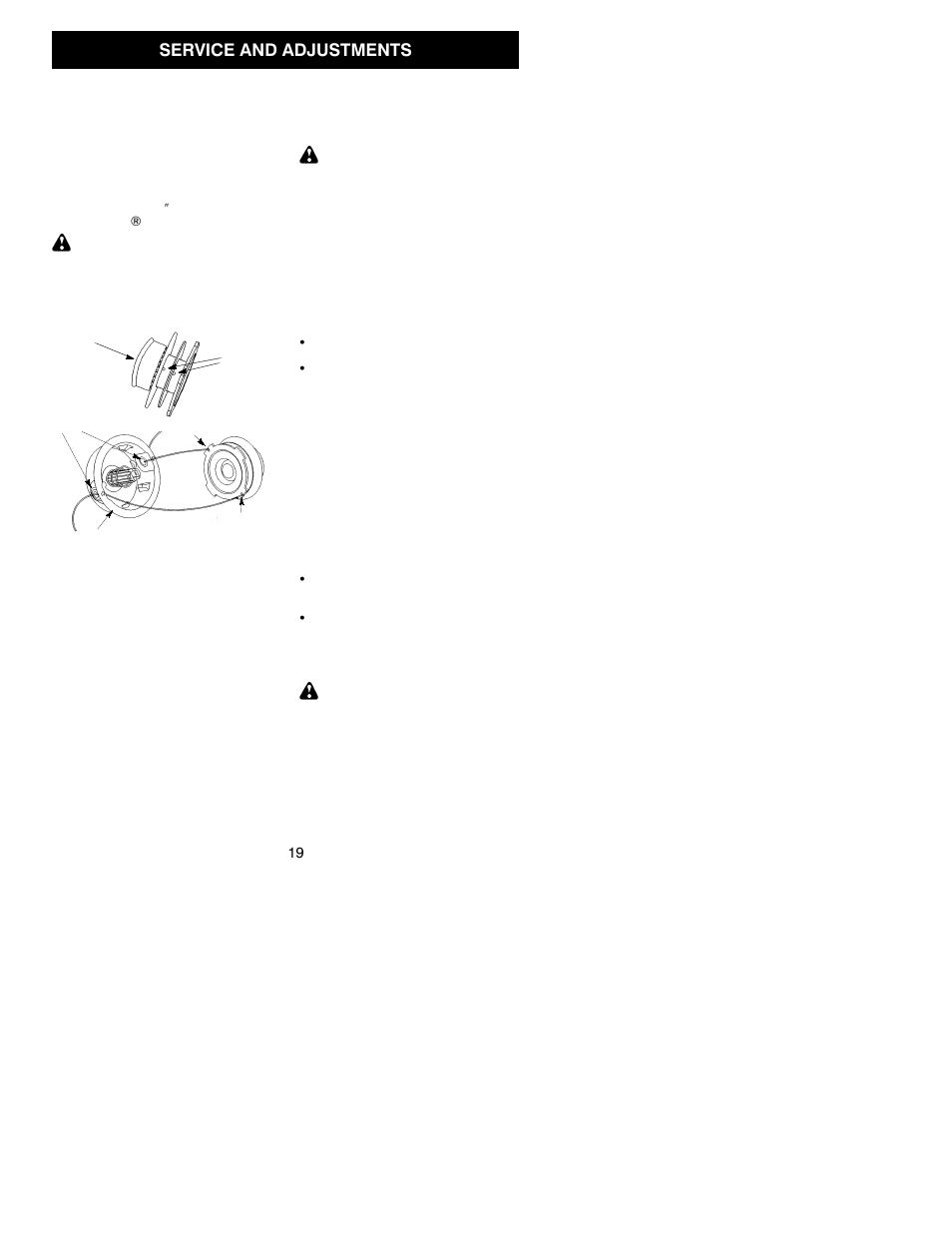 Service and adjustments | Craftsman C944.514560 User Manual | Page 19 / 23