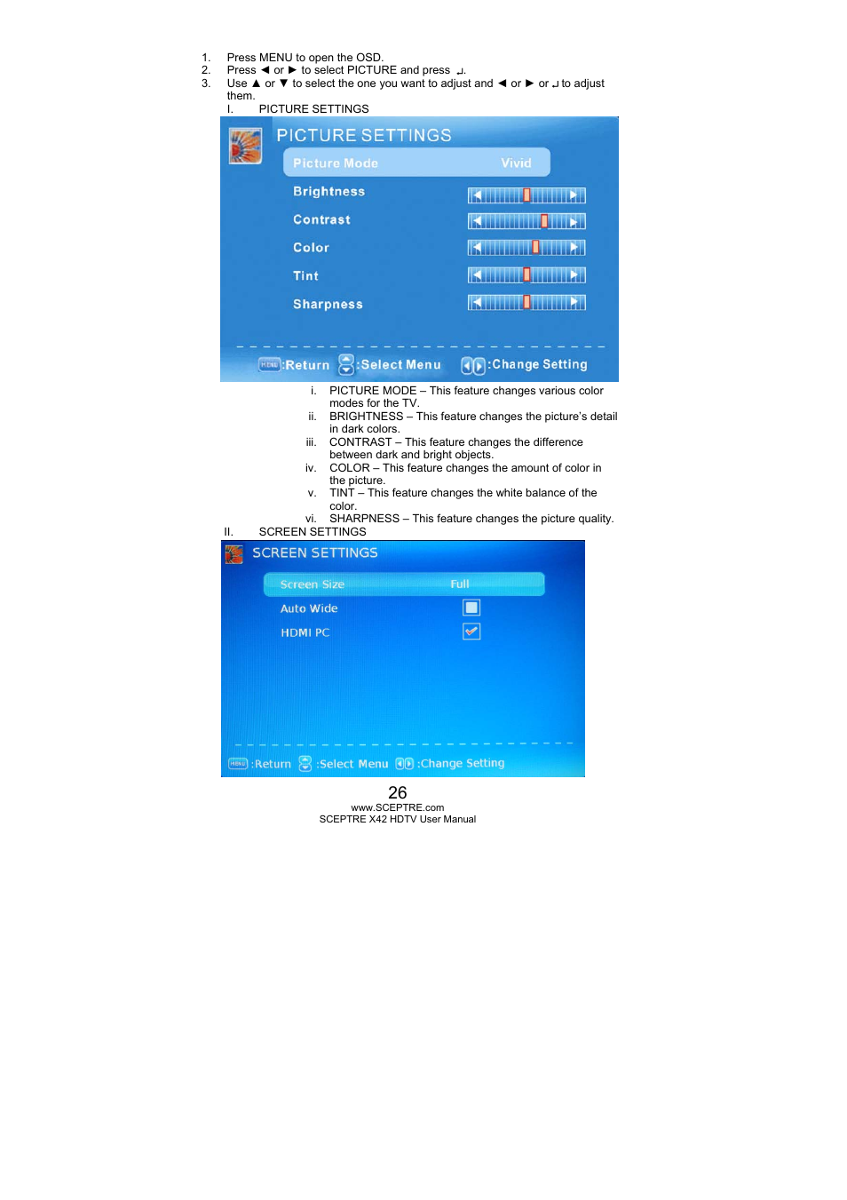 Sceptre X420BV-FHD User Manual | Page 26 / 54