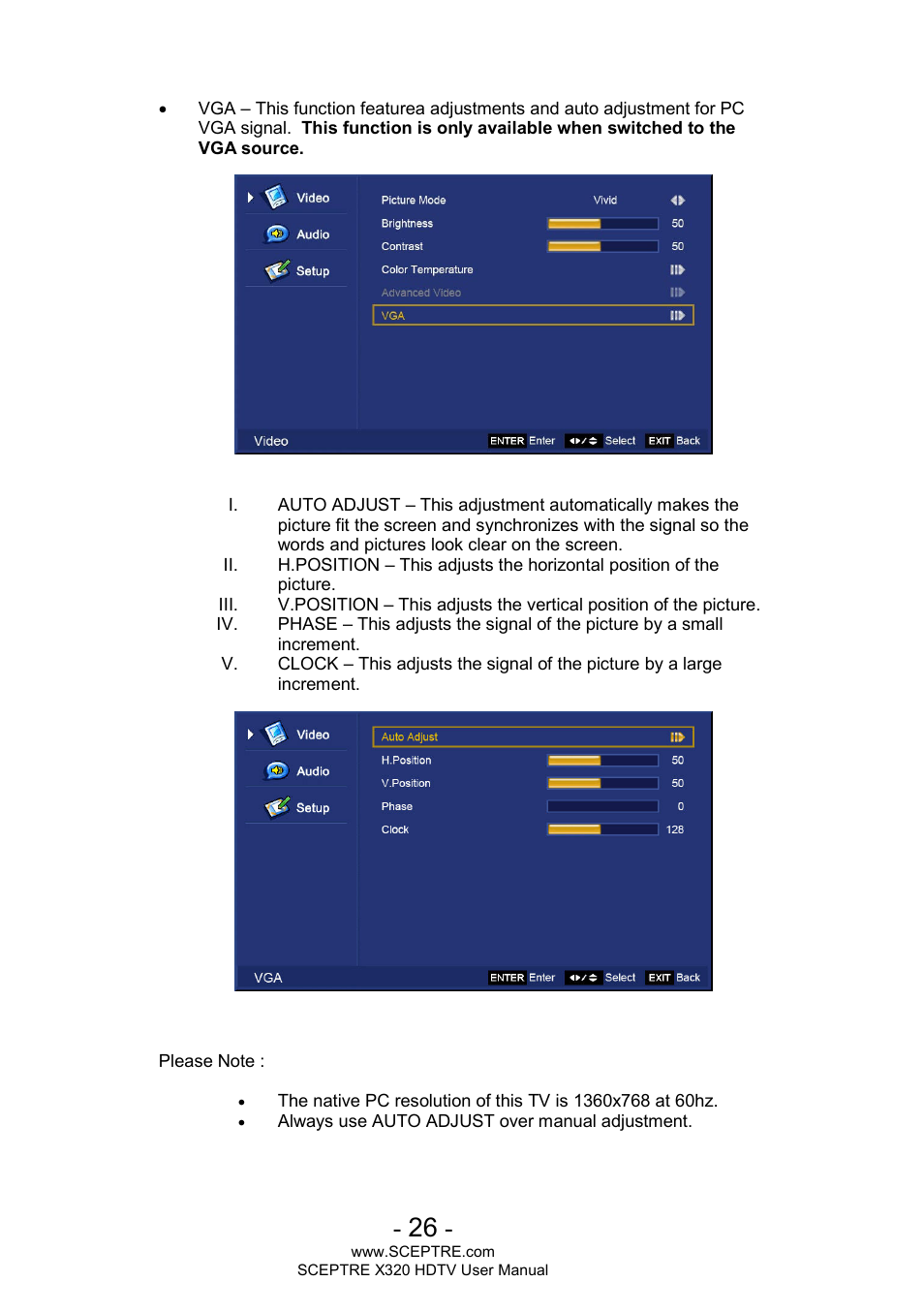 Sceptre X320BV-ECO User Manual | Page 26 / 49