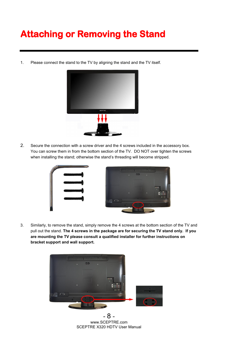 Sceptre X320BV-ECO User Manual | Page 8 / 49