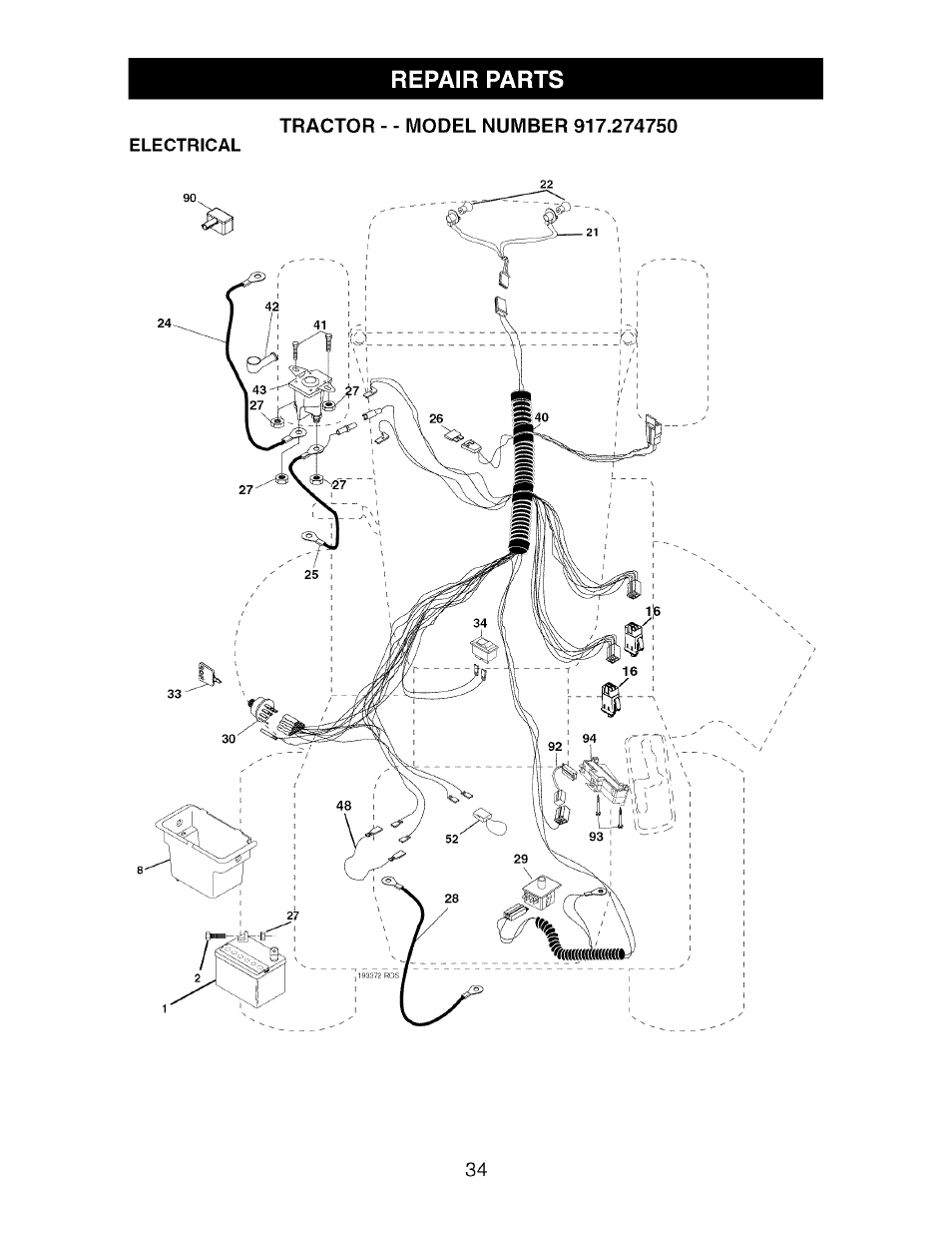 Repair parts | Craftsman 917.274750 User Manual | Page 34 / 56