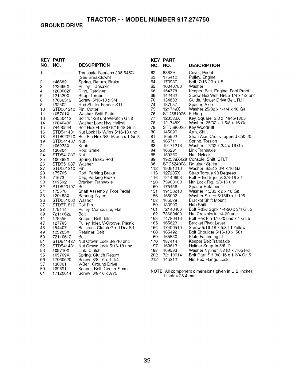 Ground drive | Craftsman 917.274750 User Manual | Page 39 / 56