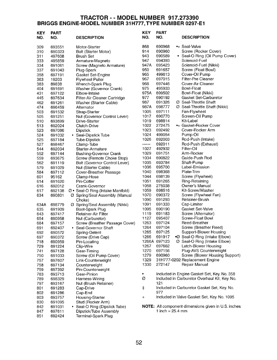 Craftsman 917.273390 User Manual | Page 52 / 56