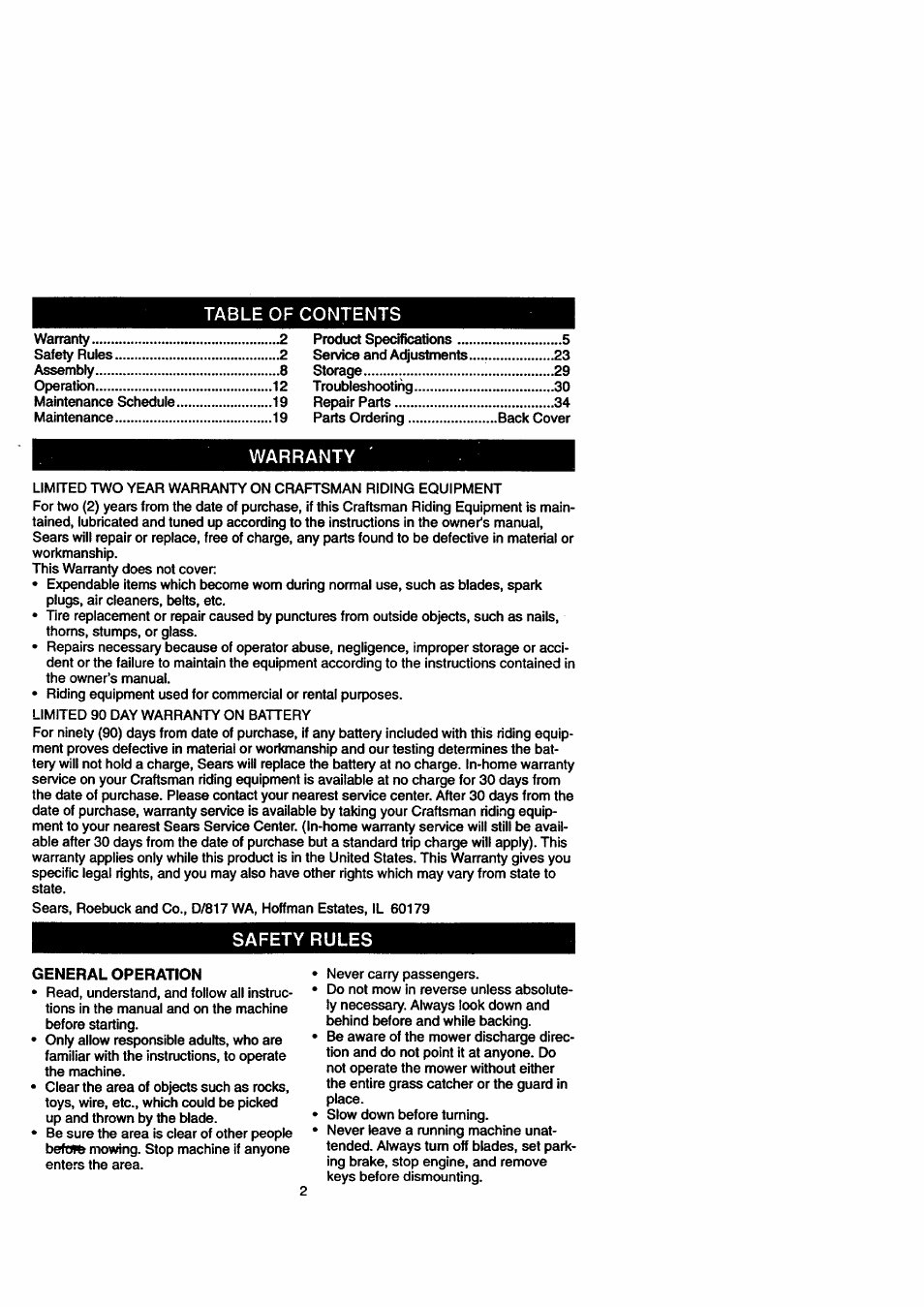 Craftsman 917.271110 User Manual | Page 2 / 60