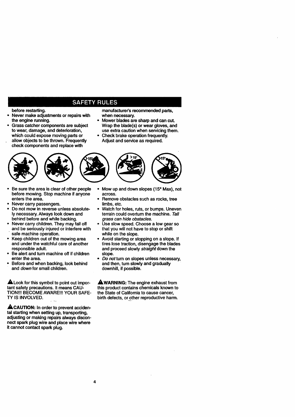Safety rules | Craftsman 917.271110 User Manual | Page 4 / 60