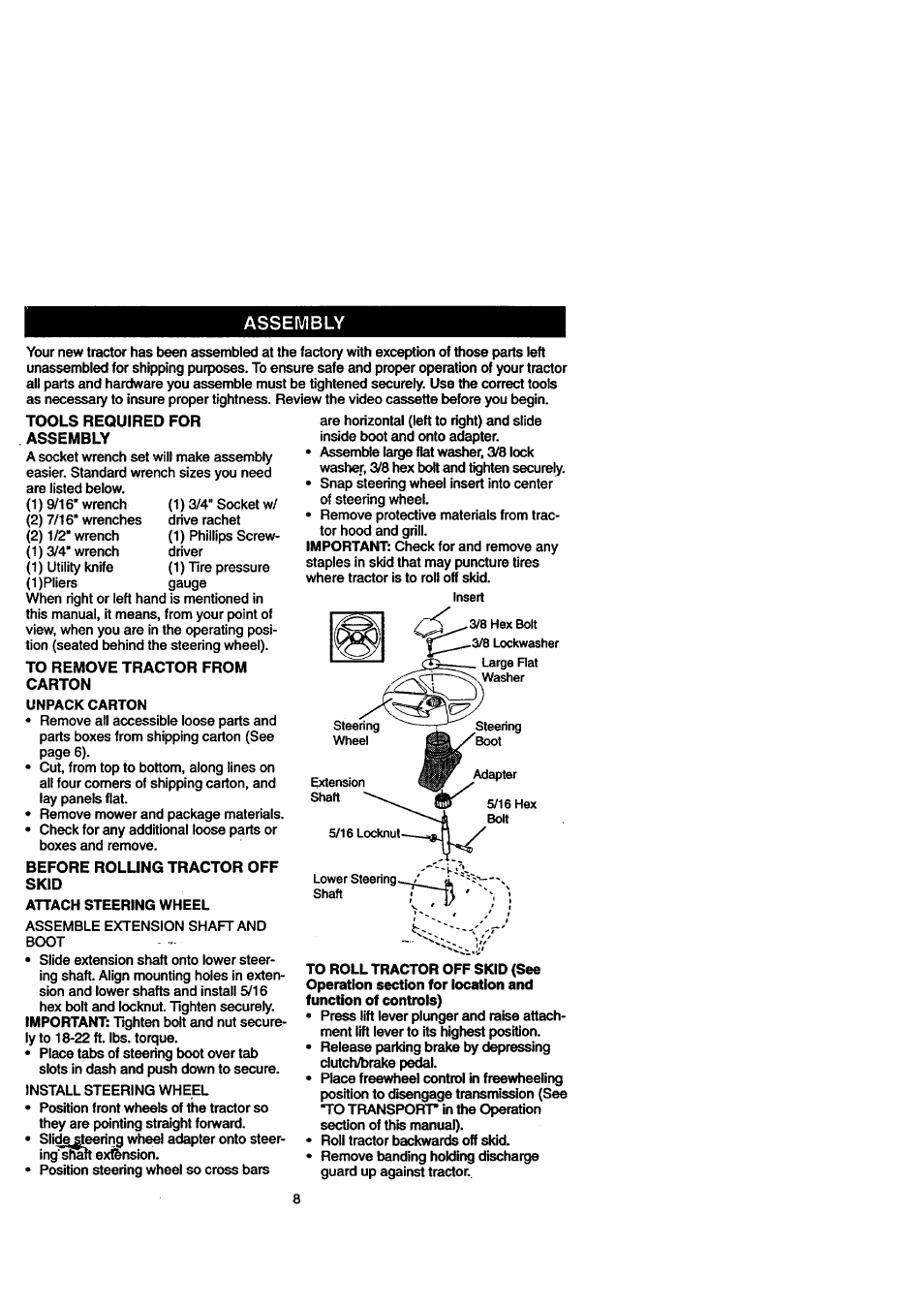 Assembly | Craftsman 917.271110 User Manual | Page 8 / 60