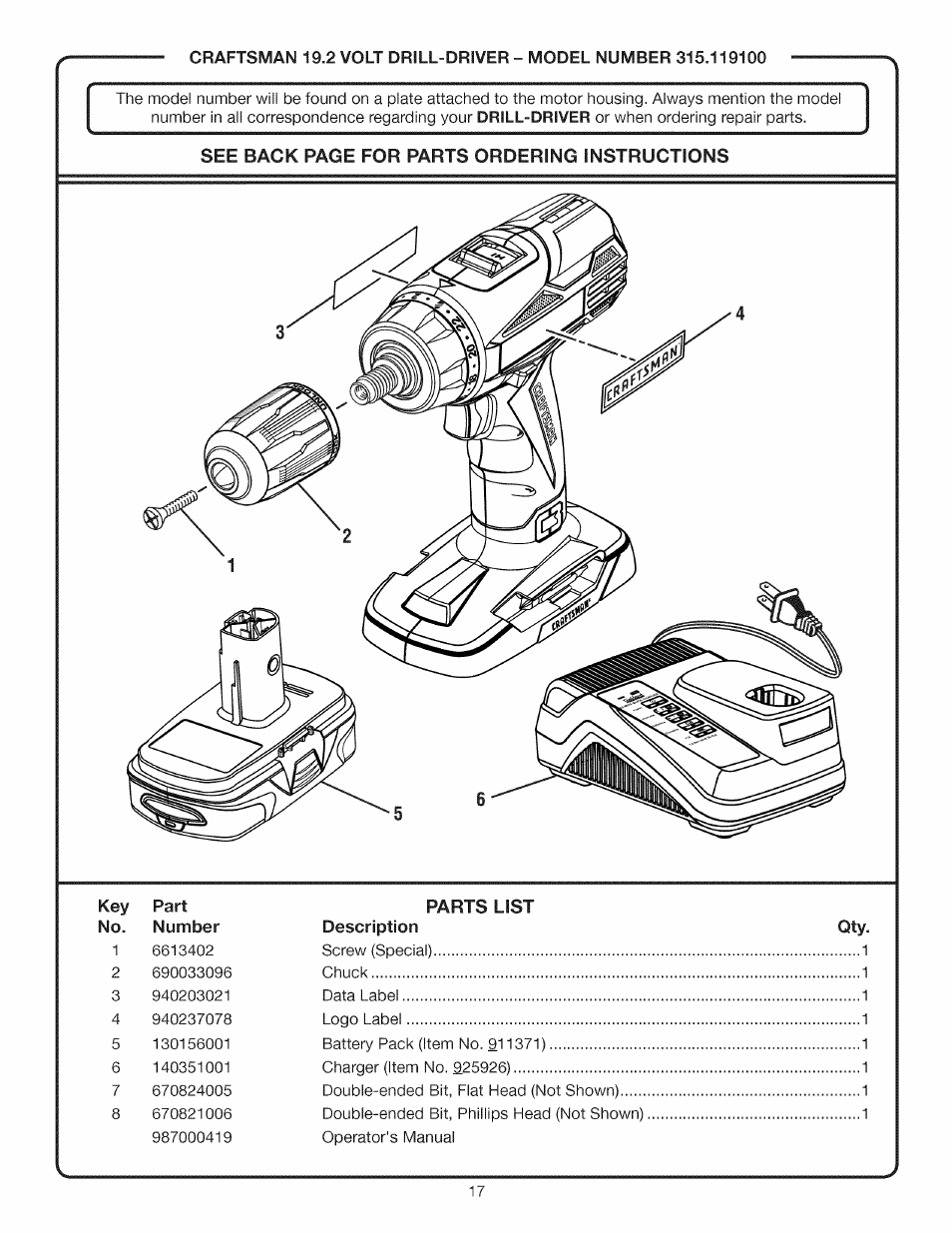 Craftsman 315.11910 User Manual | Page 17 / 18