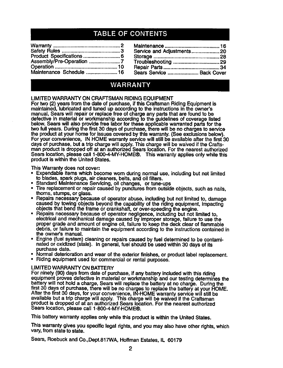Craftsman 917.274953 User Manual | Page 2 / 60