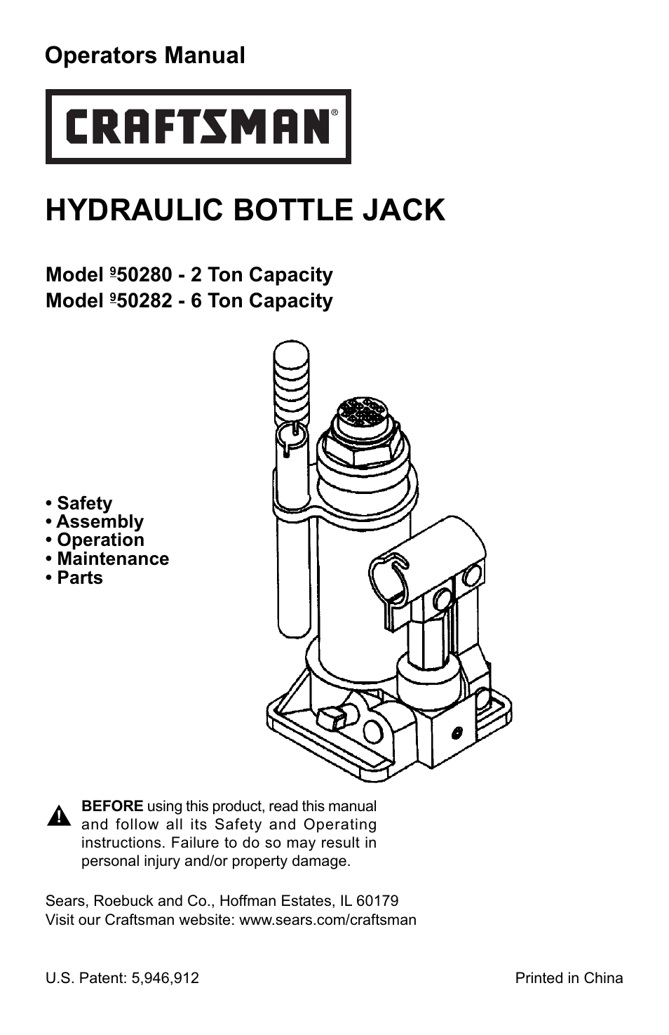 Craftsman 50280 User Manual | 9 pages