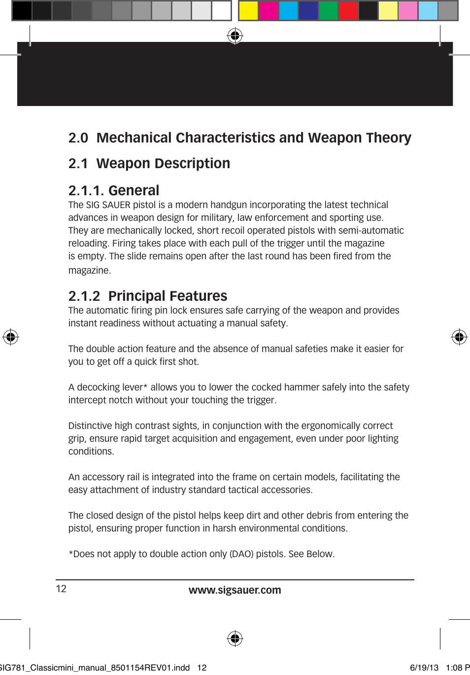 2 principal features | SIG SAUER P229 User Manual | Page 12 / 88
