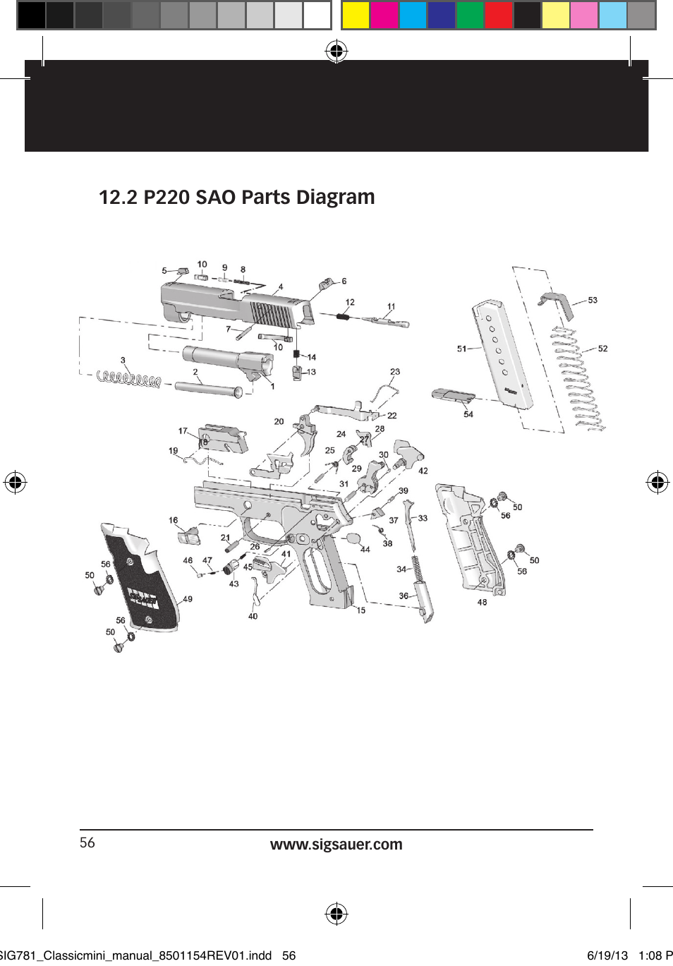 2 p220 sao parts diagram | SIG SAUER P229 User Manual | Page 56 / 88