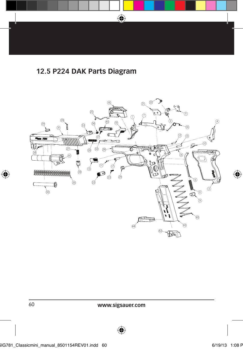 5 p224 dak parts diagram | SIG SAUER P229 User Manual | Page 60 / 88