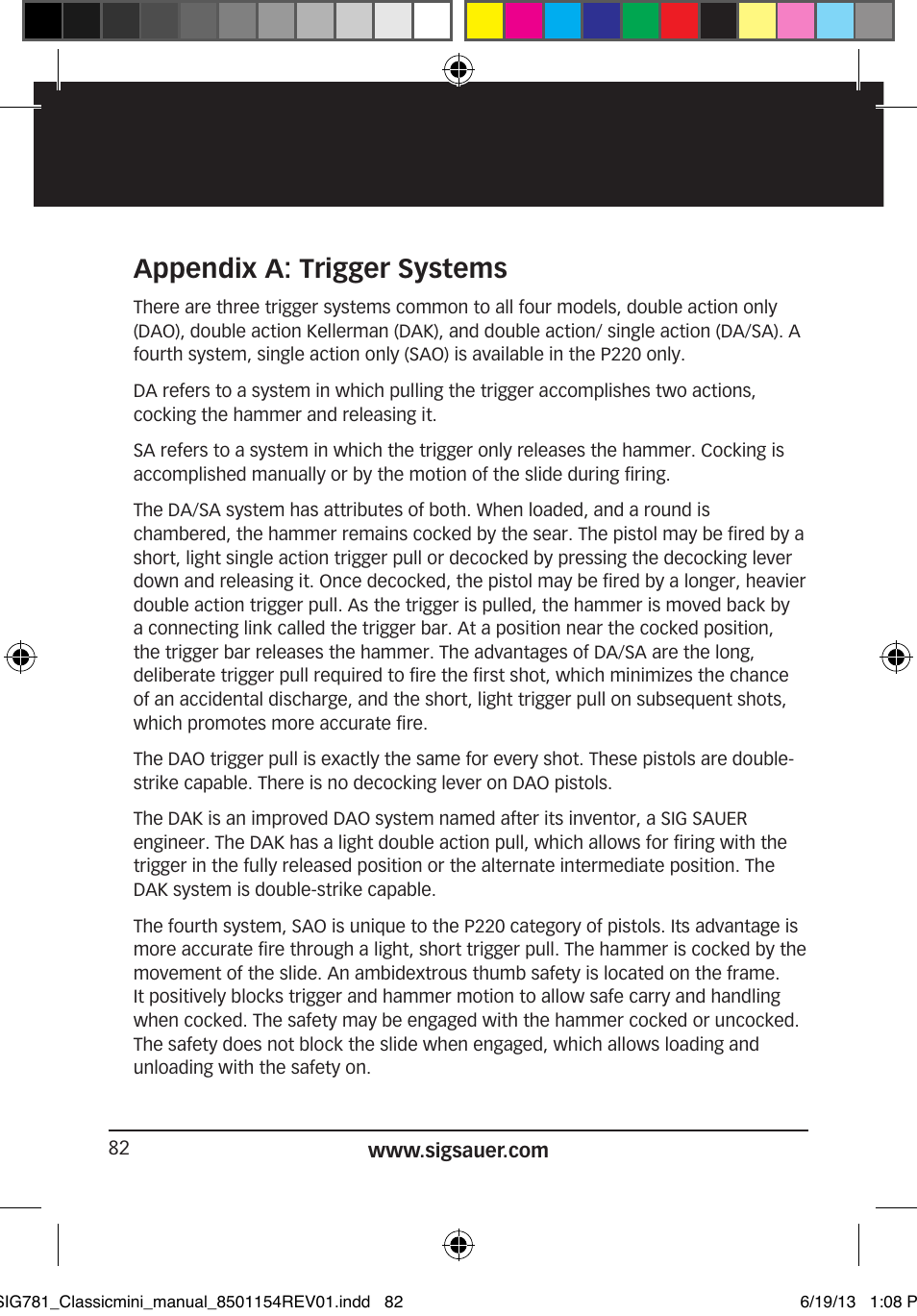 Appendix a: trigger systems | SIG SAUER P229 User Manual | Page 82 / 88