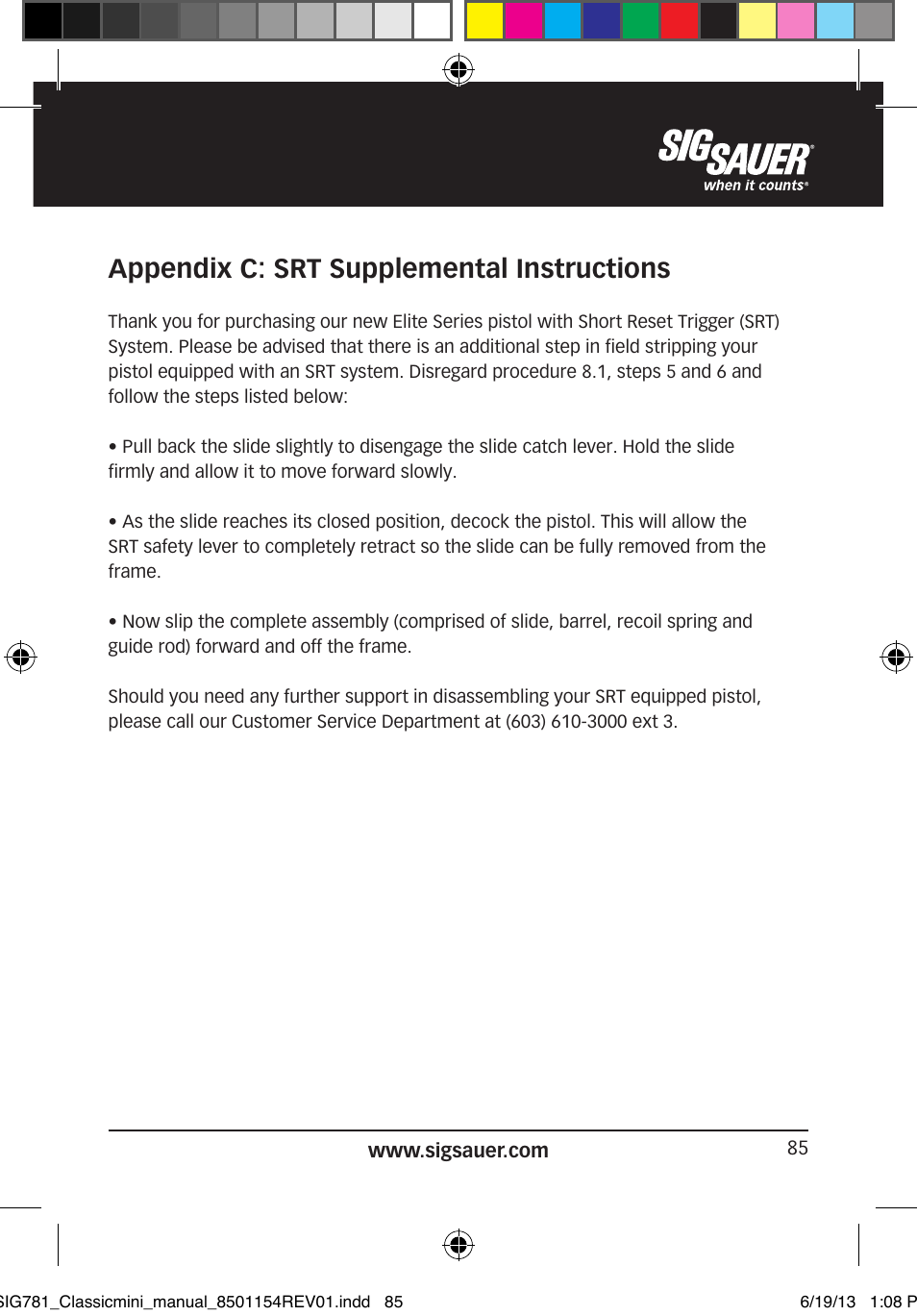 Appendix c: srt supplemental instructions | SIG SAUER P229 User Manual | Page 85 / 88