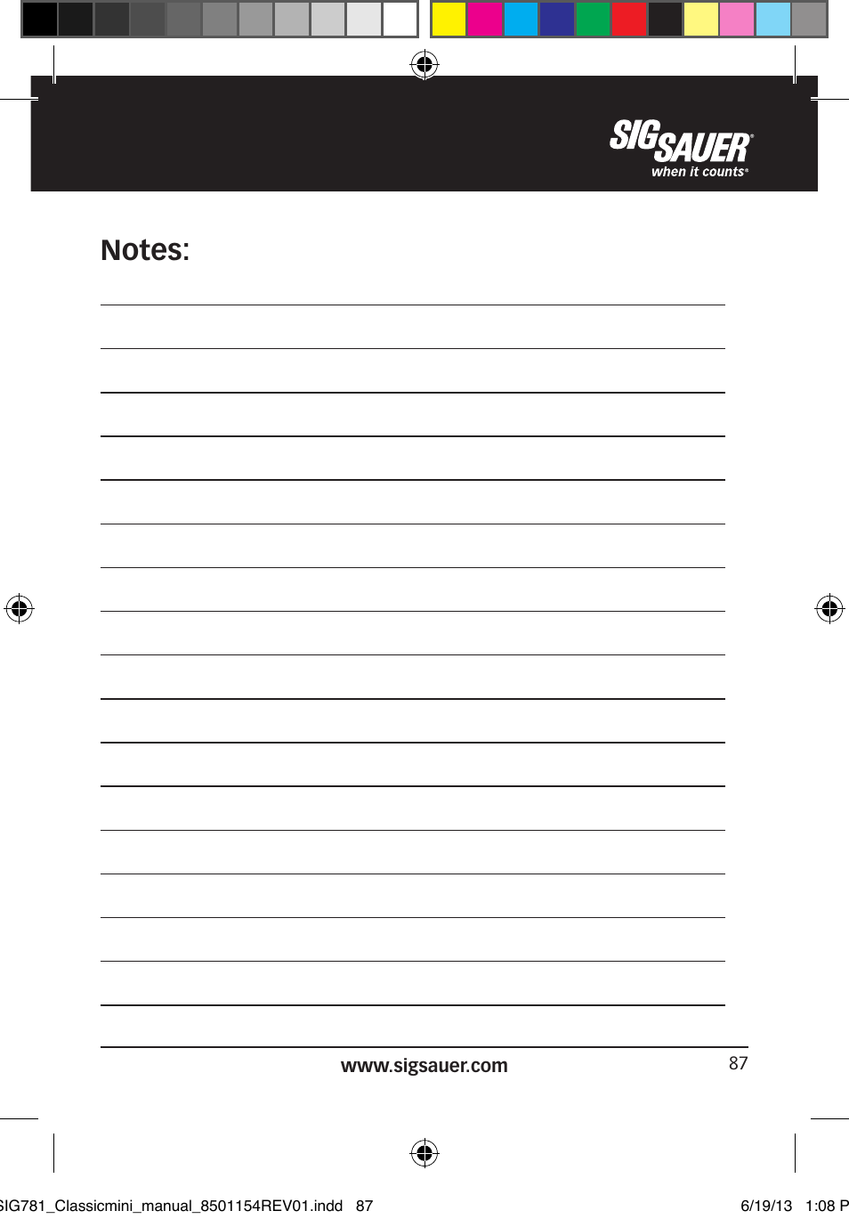 SIG SAUER P229 User Manual | Page 87 / 88