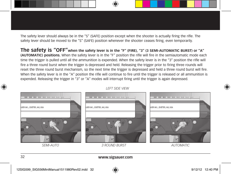 The safety is “off | SIG SAUER SIG556 User Manual | Page 32 / 104