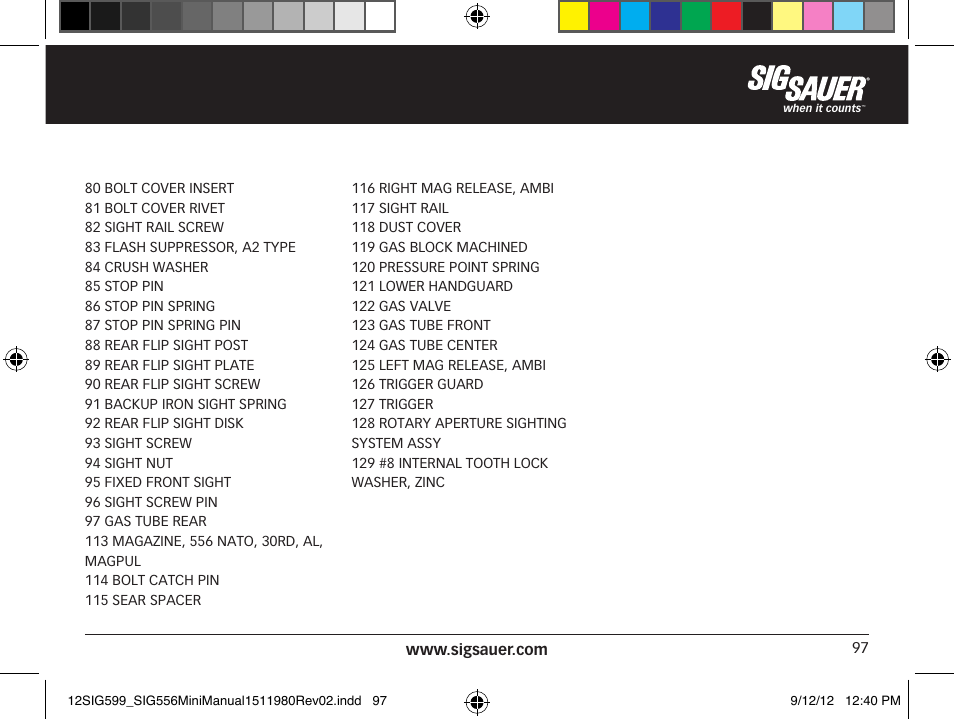 SIG SAUER SIG556 User Manual | Page 97 / 104