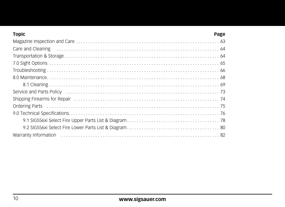 SIG SAUER SIG556xi User Manual | Page 10 / 84