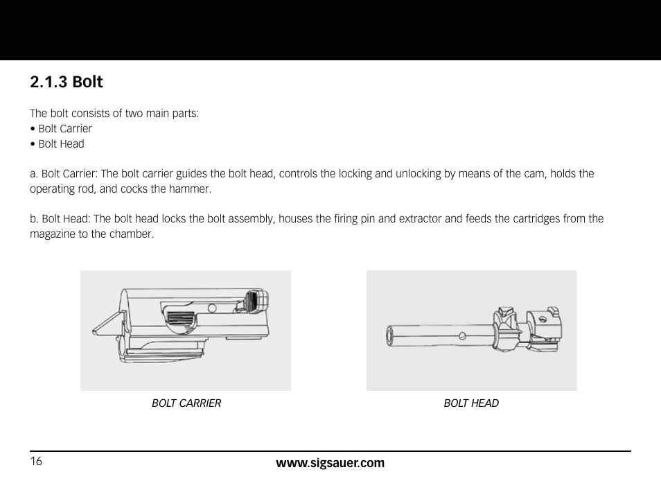 3 bolt | SIG SAUER SIG556xi User Manual | Page 16 / 84