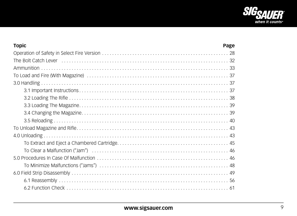 SIG SAUER SIG556xi User Manual | Page 9 / 84