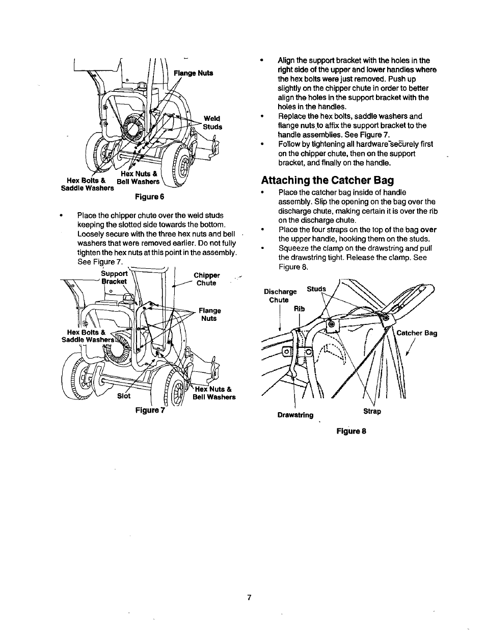 Attaching the catcher bag | Craftsman 247.77763 User Manual | Page 7 / 10